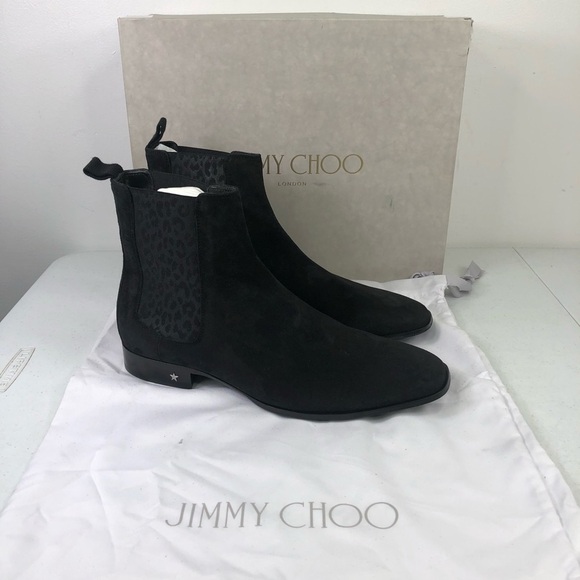 JIMMY Choo Men’s Sawyer Black Suede Ankle Boots - Picture 1 of 8